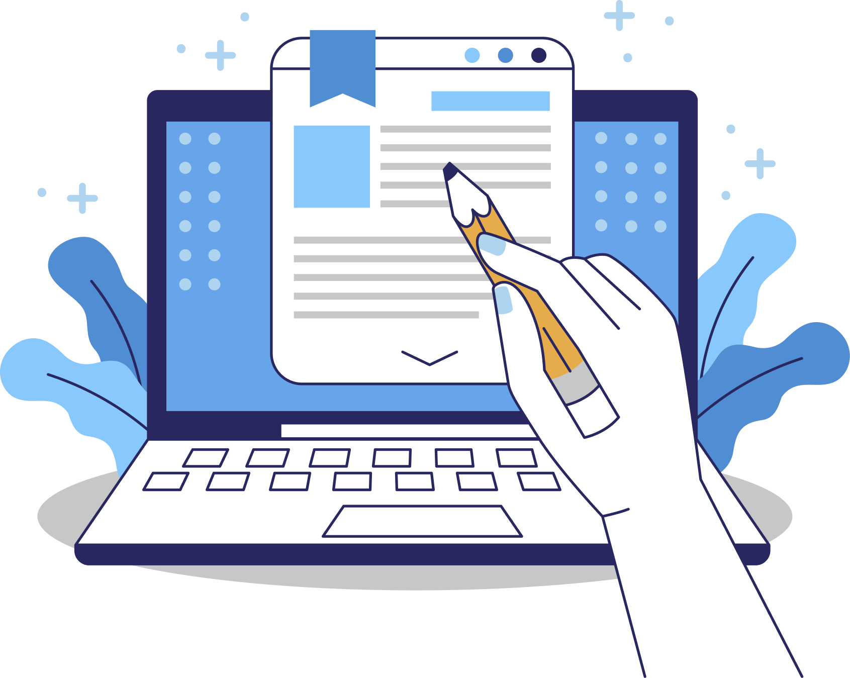 People gathered around a laptop